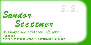 sandor stettner business card